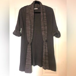 Womens Maurice’s brand two tone gray charcoal sweater cardigan size 1